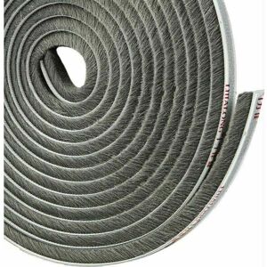 ZVD - Joint Brosse Adhésif pour Placard Porte Coulissante, Isolant Anti Froid et Anti Poussière, Longueur de 4,9m x 5mm x 9mm, Couleur Grise.
