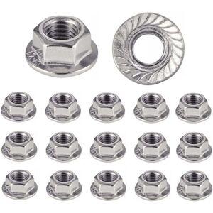 ZVD Lot de 50 écrous à bride M8 en acier inoxydable 304 avec motif floral hexagonal antidérapant, Écrous d'arrêt pour vis,ecrou m8,ecrou inox,ecrou