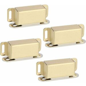ZVD-Magnet Door Cupboard Magnetic Catch for Drawers or Cabinets Door Closure, Stainless Steel Gold Finish, 4 Pcs, ECAT001G-4P-FR