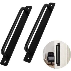 ZVD - Door Handle 2Pcs Black Door Handle Aluminum Alloy Heavy Duty Sliding Door Handle for Interior Exterior Door Barn Door Wardrobe Closet Bedroom