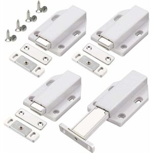 ZVD-Push to Open 4 Pieces Push Open Push Door Cupboard Magnet Closure for Cabinet Drawer System Magnetic Latch Lock Push Door Damper for Cupboard Door