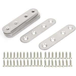YMYNY 10 metal connecting brackets, flat straight mounting brackets, flat corner brackets made of sheet metal with 40 screws for repairing furniture YMYNY 10 metal connecting brackets, flat straight mounting brackets, flat corner brackets made of sheet metal with 40 screws for repairing furniture