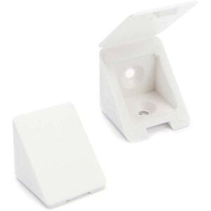 SNQ 100 x Corner Brackets/Furniture Connectors/Shelf Brackets BT1 2 Holes Color: White Material: Plastic SNQ 100 x Corner Brackets/Furniture Connectors/Shelf Brackets BT1 2 Holes Color: White Material: Plastic