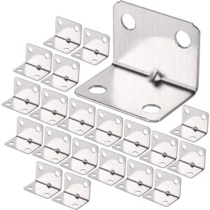 AOUGO 100Pcs Stainless Steel Corner Bracket, Heavy Duty 90 Degree Bracket, Right Angle Bracket, Small Fixing Bracket for Wood, Right Angle Bracket Brace AOUGO 100Pcs Stainless Steel Corner Bracket, Heavy Duty 90 Degree Bracket, Right Angle Bracket, Small Fixing Bracket for Wood, Right Angle Bracket Brace