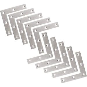 Readcly - 10pcs 80x80mm Stainless Steel l Shape Flat Corner Brackets Right Angle Repair for Wooden Cabinet Shelf Table Chair Readcly - 10pcs 80x80mm Stainless Steel l Shape Flat Corner Brackets Right Angle Repair for Wooden Cabinet Shelf Table Chair