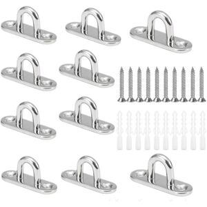 Memkey - 10pcs M5 U-shaped ceiling hooks, 304 stainless steel base, 15 x 45mm, wall bracket, eyelet plates Memkey - 10pcs M5 U-shaped ceiling hooks, 304 stainless steel base, 15 x 45mm, wall bracket, eyelet plates