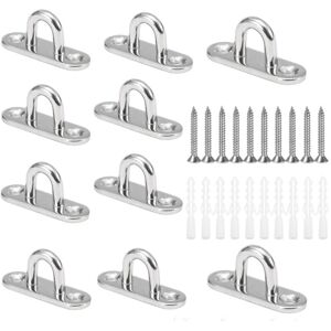 BEIJIYI 10pcs M5 304 Stainless Steel U-Shaped Ceiling Hooks 15 x 45mm Base Wall Mounting Plates BEIJIYI 10pcs M5 304 Stainless Steel U-Shaped Ceiling Hooks 15 x 45mm Base Wall Mounting Plates