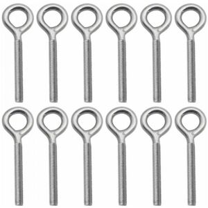 Cyslmuk - 12 Pack - M8 304 Stainless Steel Eye Bolts Eyebolt Eye Screw for Swing Outdoor Machine Cyslmuk - 12 Pack - M8 304 Stainless Steel Eye Bolts Eyebolt Eye Screw for Swing Outdoor Machine