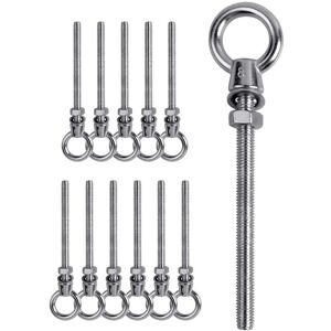 12 pieces eyebolt, M8 x 80 mm eyebolt, M8 lifting ring, eyebolt made of 304 stainless steel, M8 screw hook eyebolt Ymyny 12 pieces eyebolt, M8 x 80 mm eyebolt, M8 lifting ring, eyebolt made of 304 stainless steel, M8 screw hook eyebolt Ymyny