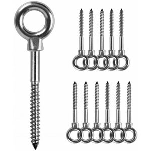12 pieces eyebolts, eyebolt M6 x 60 mm, lifting rings M6, eyebolt, 316 stainless steel, screw hook, eyebolt M6 Ymyny 12 pieces eyebolts, eyebolt M6 x 60 mm, lifting rings M6, eyebolt, 316 stainless steel, screw hook, eyebolt M6 Ymyny