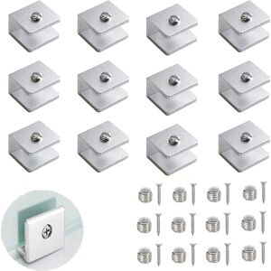 Longziming - 12 Pieces Glass Clamp, Adjustable Glass Partition Bracket, 6-8mm Glass Wall Tatte Bracket, Aluminum Shelf Brackets, for Powder Room, Longziming - 12 Pieces Glass Clamp, Adjustable Glass Partition Bracket, 6-8mm Glass Wall Tatte Bracket, Aluminum Shelf Brackets, for Powder Room,