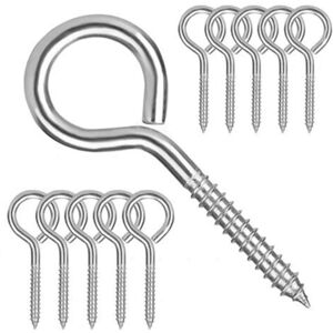 MCBOSON 12 Pieces M6 Screw Eye Bolt 304 Stainless Steel Sheep Eye Round Self Tapping Screw Ring Eye Hooks Eye Bolt Screw Hooks 80mm MCBOSON 12 Pieces M6 Screw Eye Bolt 304 Stainless Steel Sheep Eye Round Self Tapping Screw Ring Eye Hooks Eye Bolt Screw Hooks 80mm