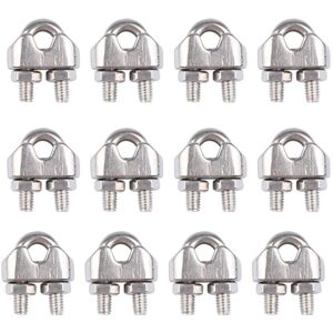 Csparkv - 12pcs 4mm Galvanized Stainless Steel Cable Clamp Wire Rope Clamp Arc Shaped Metal Cable Clips Stainless Steel Arc Shaped Clamp Steel Cable Csparkv - 12pcs 4mm Galvanized Stainless Steel Cable Clamp Wire Rope Clamp Arc Shaped Metal Cable Clips Stainless Steel Arc Shaped Clamp Steel Cable