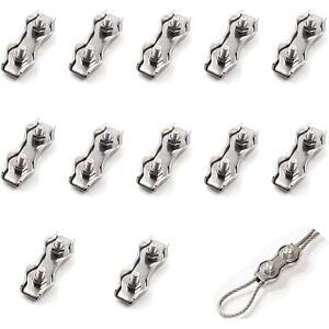 Memkey - 12pcs double steel wire rope clamp m2, stainless steel wire rope clamp connector, brake cable fastening clamp, used for 1mm steel wire rope Memkey - 12pcs double steel wire rope clamp m2, stainless steel wire rope clamp connector, brake cable fastening clamp, used for 1mm steel wire rope