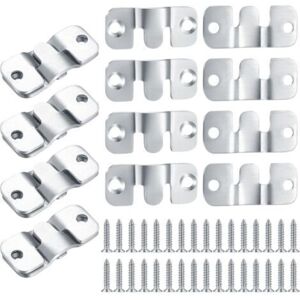 MCBOSON 16 Pieces Concealed Flush Mount Bracket, Heavy Duty Interlocking Hanger Brackets, Furniture Connector, Stainless Steel Wall Mount Hanging Hardware MCBOSON 16 Pieces Concealed Flush Mount Bracket, Heavy Duty Interlocking Hanger Brackets, Furniture Connector, Stainless Steel Wall Mount Hanging Hardware
