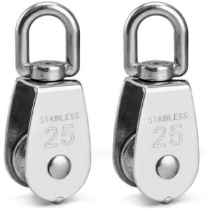 Cyslmuk - 2 Pcs 304 Stainless Steel Pulley, M25 Lifting Pulley, Loading Roller, Lifting Pulley Cyslmuk - 2 Pcs 304 Stainless Steel Pulley, M25 Lifting Pulley, Loading Roller, Lifting Pulley