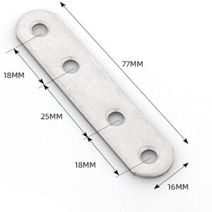 TORMATOR 20 PCS Flat Perforated Assembly Plates (77 x 16 x 1.8mm) Connecting Plates, Straight Flat Metal Mounting Brackets, Galvanized Steel TORMATOR 20 PCS Flat Perforated Assembly Plates (77 x 16 x 1.8mm) Connecting Plates, Straight Flat Metal Mounting Brackets, Galvanized Steel