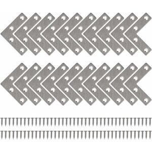 Gotrays - 20 Pcs Flat Straight Brackets l Shaped Metal Brackets with Screws 8080mm Gotrays - 20 Pcs Flat Straight Brackets l Shaped Metal Brackets with Screws 8080mm