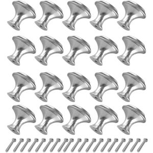 Linghhang - 20 Pieces Furniture Knob, Door Knob Drawer Handle Mushroom Shape Single Hole Silver Round Handle Single Hole Furniture Drawer Knobs Linghhang - 20 Pieces Furniture Knob, Door Knob Drawer Handle Mushroom Shape Single Hole Silver Round Handle Single Hole Furniture Drawer Knobs