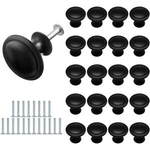 LONGZIMING 20 Pieces Matte Black Drawer Door Handle, Drawer Pulls, Drawer Knobs, Furniture Handles, 27mm Furniture Knob, Single Round Hole Drawer Knobs, for LONGZIMING 20 Pieces Matte Black Drawer Door Handle, Drawer Pulls, Drawer Knobs, Furniture Handles, 27mm Furniture Knob, Single Round Hole Drawer Knobs, for