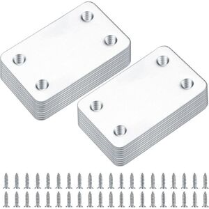 TORMATOR 20 Pieces Perforated Flat Assembly Plates, Straight Fixing Flat Plates, Angle Bracket Connectors, Connector Connecting Plates - 38x60 mm (Silver) TORMATOR 20 Pieces Perforated Flat Assembly Plates, Straight Fixing Flat Plates, Angle Bracket Connectors, Connector Connecting Plates - 38x60 mm (Silver)