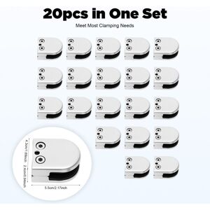SANBOUSI 20Pcs Glass Clamps 8-10mm Stainless Steel Bracket Clip Holder for Railing Stair SANBOUSI 20Pcs Glass Clamps 8-10mm Stainless Steel Bracket Clip Holder for Railing Stair