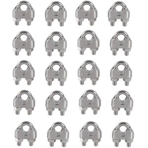 Csparkv - 20PCS M4 Cable Clamp u Bolt Wire Rope Clip 304 Stainless Steel Cable Clamp Saddle Wire Rope Clips for Outdoor Clothes Dryer Csparkv - 20PCS M4 Cable Clamp u Bolt Wire Rope Clip 304 Stainless Steel Cable Clamp Saddle Wire Rope Clips for Outdoor Clothes Dryer