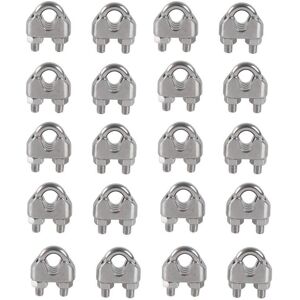 TORMATOR 20PCS M4 Cable Clamps U-Shaped Bolt Cable Clip 304 Stainless Steel Cable Clamp Saddle Wire Rope Clips for Outdoor Clothesline TORMATOR 20PCS M4 Cable Clamps U-Shaped Bolt Cable Clip 304 Stainless Steel Cable Clamp Saddle Wire Rope Clips for Outdoor Clothesline