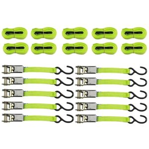 SECUREFIX DIRECT 25MM Ratchet Straps 5 Metre 0.67 Ton x10 (800KG 5M Tie Down High Visibility S Hook) SECUREFIX DIRECT 25MM Ratchet Straps 5 Metre 0.67 Ton x10 (800KG 5M Tie Down High Visibility S Hook)