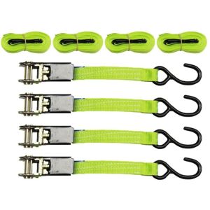 SECUREFIX DIRECT 25MM Ratchet Straps 5 Metre 0.67 Ton x4 (800KG 5M Tie Down High Visibility S Hook) SECUREFIX DIRECT 25MM Ratchet Straps 5 Metre 0.67 Ton x4 (800KG 5M Tie Down High Visibility S Hook)