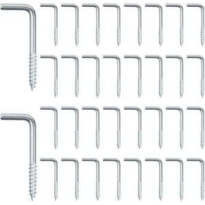 MCBOSON 2.5x13x25mm, Pack of 100 L-Shaped Hook Bolts, Right Angle Screw Hooks, Straight Slotted Hook Screws, Galvanized L-Hooks, Wall Hooks MCBOSON 2.5x13x25mm, Pack of 100 L-Shaped Hook Bolts, Right Angle Screw Hooks, Straight Slotted Hook Screws, Galvanized L-Hooks, Wall Hooks