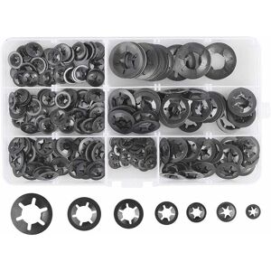 Cyslmuk - 280Pcs Steel Lock Washers, Quick Lock Washers M3 M4 M5 M6 M8 M10 M12, 7 Sizes, Black Cyslmuk - 280Pcs Steel Lock Washers, Quick Lock Washers M3 M4 M5 M6 M8 M10 M12, 7 Sizes, Black