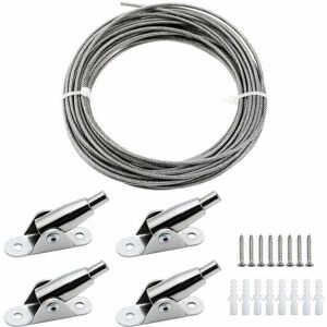 TEHTUY 2mm x 10m PVC-Coated Stainless Steel Cable Hanging Frame with Metal Cable, Fixed Codes, Screws for Hanging Photos, Clothes, Lamps, Curtains, Max Load TEHTUY 2mm x 10m PVC-Coated Stainless Steel Cable Hanging Frame with Metal Cable, Fixed Codes, Screws for Hanging Photos, Clothes, Lamps, Curtains, Max Load