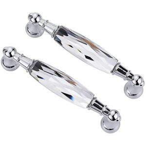 Rose - 2pcs Crystal Cabinet Drawer Pulls Kitchen Cabinet Door Knob Pull Door Handle (Silver, Large) Rose - 2pcs Crystal Cabinet Drawer Pulls Kitchen Cabinet Door Knob Pull Door Handle (Silver, Large)