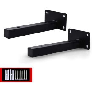 TINOR 2Pcs Heavy Duty Floating Shelf Bracket, Concealed Hardware Support Wall Mount, Metal Shelf Bracket, Stainless Steel, Black(150mm) TINOR 2Pcs Heavy Duty Floating Shelf Bracket, Concealed Hardware Support Wall Mount, Metal Shelf Bracket, Stainless Steel, Black(150mm)