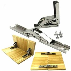 Dewdat - 2pcs Stainless Steel 90 Degree Folding Shelf Hinge Concealed Bracket Table Support Hinge Furniture Accessories Folding Shelves Dewdat - 2pcs Stainless Steel 90 Degree Folding Shelf Hinge Concealed Bracket Table Support Hinge Furniture Accessories Folding Shelves