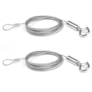 Memkey - 2pcs x 2m stainless steel cable, hook rope for clothes/lights/photos, max. 30kg Memkey - 2pcs x 2m stainless steel cable, hook rope for clothes/lights/photos, max. 30kg
