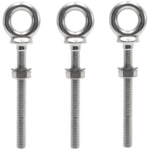 MCBOSON 3 Pieces M8 x 80 mm Lifting Eye Ring 304 Stainless Steel Eye Bolt Male Thread Screw Hook for Fixing and Hanging MCBOSON 3 Pieces M8 x 80 mm Lifting Eye Ring 304 Stainless Steel Eye Bolt Male Thread Screw Hook for Fixing and Hanging