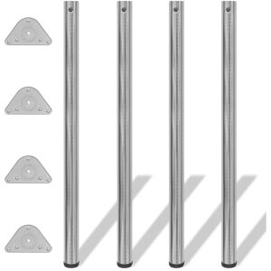 4 Height Adjustable Table Legs Brushed Nickel 1100 mm Vidaxl 4 Height Adjustable Table Legs Brushed Nickel 1100 mm Vidaxl