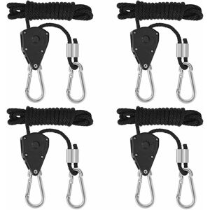 SNQ 4 Pack Ratchet Ropes with Hooks for Lamps or Plants, Adjustable Hook Rope, Length 180cm (2 Pairs) SNQ 4 Pack Ratchet Ropes with Hooks for Lamps or Plants, Adjustable Hook Rope, Length 180cm (2 Pairs)