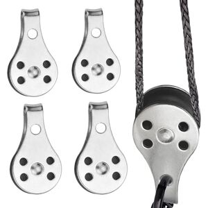 WOIYIC 4 Pieces Double Stainless Steel Swivel Pulley, Single Block Pulleys, Stainless Steel Single Pulley Block, for Large Kayaks, Canoes, Factories, WOIYIC 4 Pieces Double Stainless Steel Swivel Pulley, Single Block Pulleys, Stainless Steel Single Pulley Block, for Large Kayaks, Canoes, Factories,