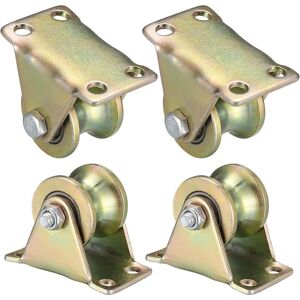 WOIYIC 4 Pieces Lifting Pulley Block, U-Groove Roller, Lifting Roller, Groove Wheel Cable Pulleys for Ropes Rail Sliding Gate (U-Pulley) WOIYIC 4 Pieces Lifting Pulley Block, U-Groove Roller, Lifting Roller, Groove Wheel Cable Pulleys for Ropes Rail Sliding Gate (U-Pulley)