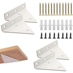 MCBOSON (4 pieces white) Triangle Shelf Bracket Floating Shelf Angle Wall Shelf Support Invisible Metal Fixed Floating Triangle with Fixing Screws MCBOSON (4 pieces white) Triangle Shelf Bracket Floating Shelf Angle Wall Shelf Support Invisible Metal Fixed Floating Triangle with Fixing Screws