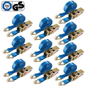 Arebos - 4 x ratchet tie down straps 6 m x 50mm Lashing Strap Cargo Trailer 5 t - Blue Arebos - 4 x ratchet tie down straps 6 m x 50mm Lashing Strap Cargo Trailer 5 t - Blue