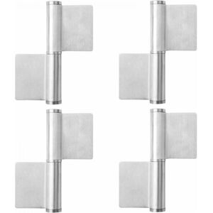 SNQ 4pc Pack of 4 weld-on hinges, stainless steel weld-on strap for metal doors, heavy-duty hinge for garden gates and machinery SNQ 4pc Pack of 4 weld-on hinges, stainless steel weld-on strap for metal doors, heavy-duty hinge for garden gates and machinery