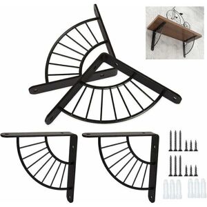 ODIPIE 4PCS Black Wall Shelf Bracket 150×150MM Sturdy Metal Angle Shelf Support Wall Shelf Fixing for Wall Shelf - Maximum Load 50KG, ODIPIE 4PCS Black Wall Shelf Bracket 150×150MM Sturdy Metal Angle Shelf Support Wall Shelf Fixing for Wall Shelf - Maximum Load 50KG,