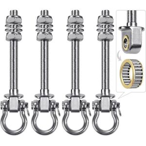 YS-YALOTRS 4pcs Hanger Swing with bearing, 175mm heavy-duty hammock hook M10 suspension chair screw bolt swivel ceiling beam support, 1500lbs YS-YALOTRS 4pcs Hanger Swing with bearing, 175mm heavy-duty hammock hook M10 suspension chair screw bolt swivel ceiling beam support, 1500lbs