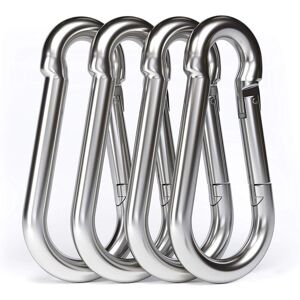 TINOR 4PCS - M10 304 Stainless Steel Carabiner - Large 100mm Stainless Steel Carabiner with 750kg Load Capacity, Hammock Swing Carabiner Hook - 100mm x TINOR 4PCS - M10 304 Stainless Steel Carabiner - Large 100mm Stainless Steel Carabiner with 750kg Load Capacity, Hammock Swing Carabiner Hook - 100mm x
