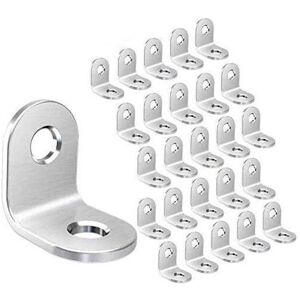 ODIPIE 50-Piece Stainless Steel Corner Brackets, 90 Degree Right Angle Corner Support - 20mm x 20mm x 16mm L-Shaped Furniture Corner Brace, Corner Connector ODIPIE 50-Piece Stainless Steel Corner Brackets, 90 Degree Right Angle Corner Support - 20mm x 20mm x 16mm L-Shaped Furniture Corner Brace, Corner Connector