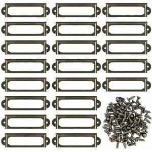 Linghhang - 50Pcs Metal Label Holders for Furniture Drawer Card Nameplate Frame for Desk Shelf Bookshelf (60 x 24mm) Linghhang - 50Pcs Metal Label Holders for Furniture Drawer Card Nameplate Frame for Desk Shelf Bookshelf (60 x 24mm)